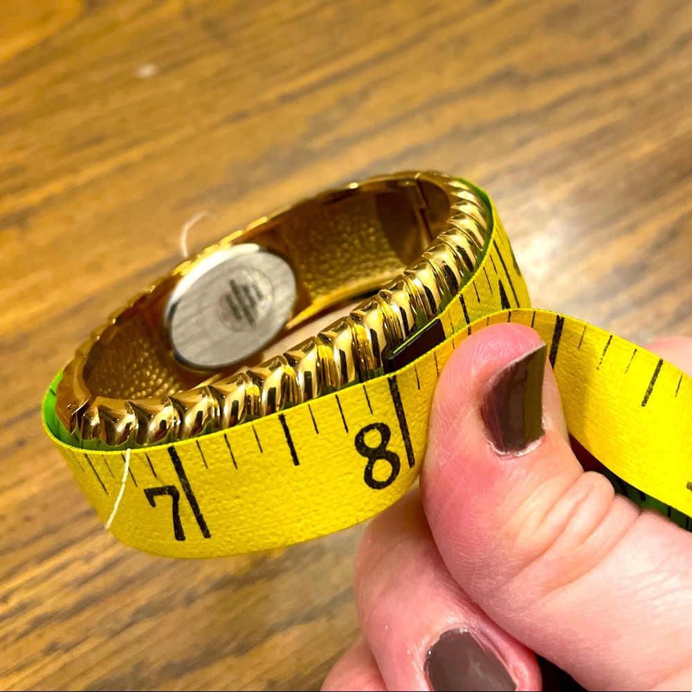 gold watch with gems around face - Picture 3 of 6